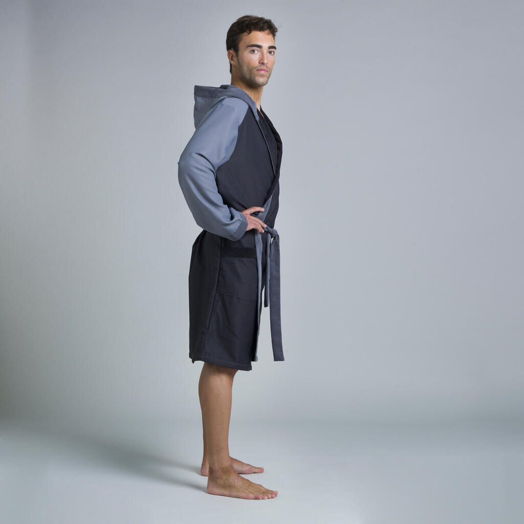 MEN'S POOL ROBE COMPACT TWO-TONE GREY